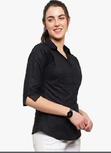 Woman  black formal shirt