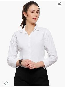 Women white full sleeve  shirt