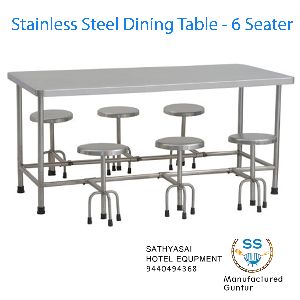 Stainless Steel 6 Seater Dining Table