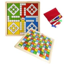 Wooden Ludo and Snake Ladder Board Game