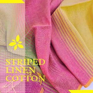 Striped Linen Cotton Saree