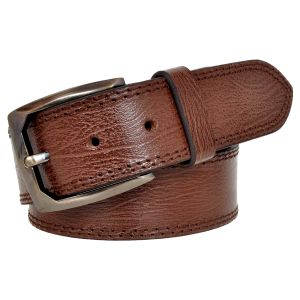 Mens Brown Casual Textured Leather Belt