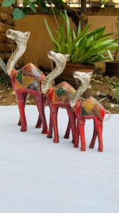 Handcrafted Wooden Camel Set