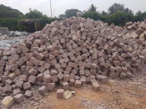 Pink color cobble stone