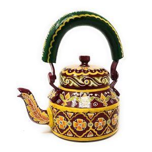 Traditional Hand-Painted Colourful Aluminum Decorative Tea Kettle Pot