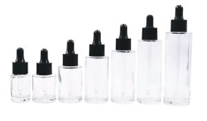 Clear Glass Flat Shoulder Dropper Bottle