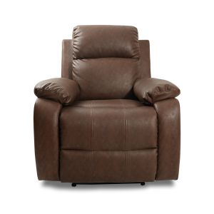 Dalia Leatherette Manual Recliner Sofa in Pastel Brown Colour
