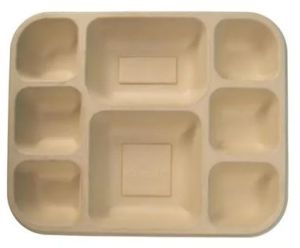 8 Compartment Bagasse Plate