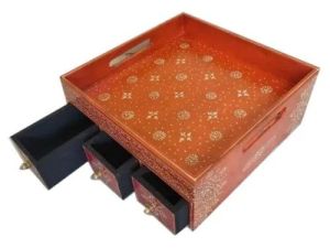 Square Shape Wooden Tray