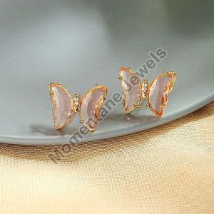 butterfly crystal earring