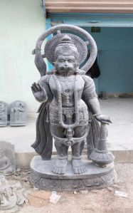 Black Stone Hanuman Statue