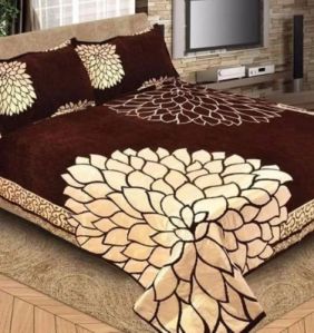 Flower Design Chenille King Size Double Bed Sheet