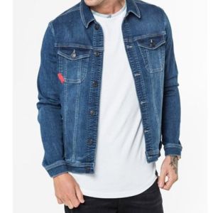 Full Sleeve Party Wear Mens Blue Printed Denim Jacket, Size: M-XL at Rs 850  in Ludhiana