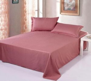Baby Pink Stripe Double Bed Sheet