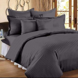 Plain Black Stripe Bed Sheet Set