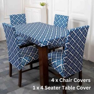 DivineTrendz Exclusive - Traditional Blossom Elastic Chair &amp;amp;amp;amp; Table Cover