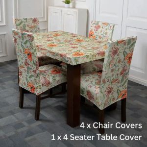 DivineTrendz - Tropical Flower Elastic Chair Table Cover