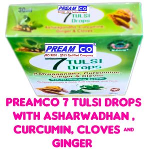 7 TULSI DROPS with Asharwadhan, curcumin, cloves and Ginger
