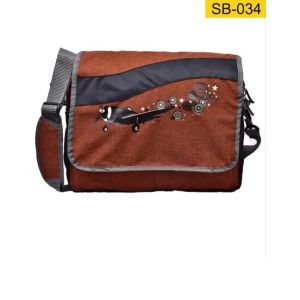 Brown Cotton Side Bag