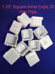 White Square Inner End Pipe Cap