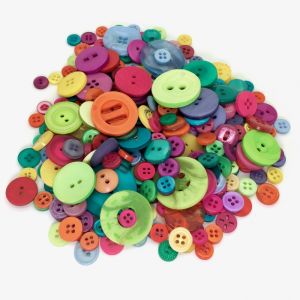 Round Multicolor Polyester Button