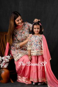 mother daughter cotton combo suit