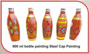 900 Ml Terracotta Printed Bottle With Steel Cap