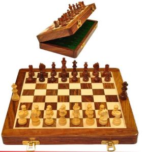 Square Wood Magnetic Chess Board, Color : Brown, Creamy