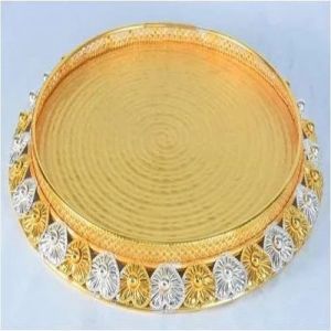 Decorative Round Gold Plated Tray