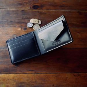 Black Coin Pocket Leather Wallet