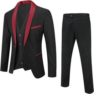 Dark Red Wedding Business Suit