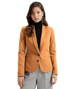 Regular Fit Stylish Yellow Smart Casual Formal Blazer for Women