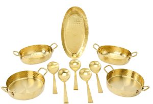 10 Pcs Stainless Steel Oval Shape PVD Gold Utensils Set