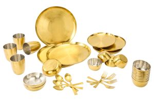 36 Pcs Stainless Steel Round PVD Gold Dinner Set