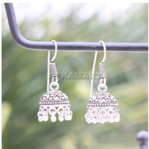 Alloy Silver Oxidised Jhumki