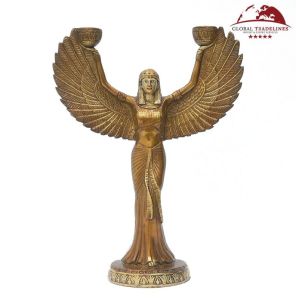 Egyptian Mummy Goddess ISIS Candle Stand Ancient Look | Handcrafted Brass Product