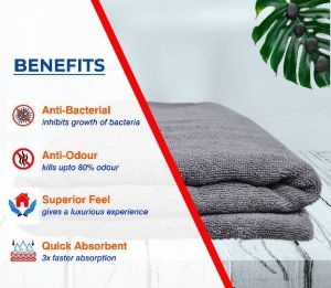 Rekhas Premium Cotton Bath Towel , Super Absorbent , Soft &amp;amp; Quick Dry, Anti-Bacterial, Grey Colour