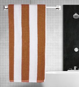 Rekhas Premium Cotton Pool Towel, Beige &amp;amp; White