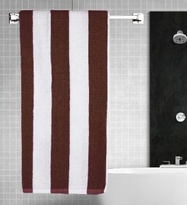 Rekhas Premium Cotton Pool Towel, Coffee &amp;amp; White