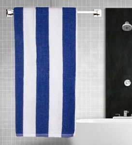 Rekhas Premium Cotton Pool Towel, Dark Blue & White