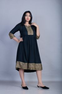 Ladies Black Ethnic Gown