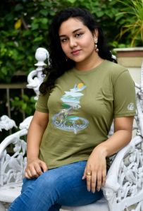 Ladies Green Musafir Printed T-Shirt