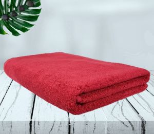 Rekhas Premium Cotton Red Bath Towel