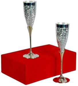 Antique Silver Plated  Glass Set