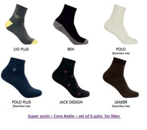 Men's socks- Core-Ankle-set of 6 pairs-Model 2