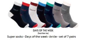 Men's socks- Days of week- Ankle - set of 7 pairs