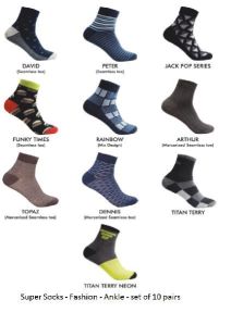 Men's socks- Fashion - Ankle-set of 10 pairs.