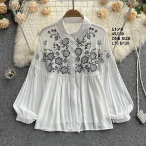 Ladies Cotton Silk Embroidered Top