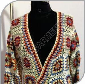 Ladies Fancy Crochet Jacket