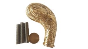 brass golf wooden vintage designer walking stick head handle